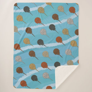 Cobertor Sherpa Ferradura Ondas do Oceano Caranguejo