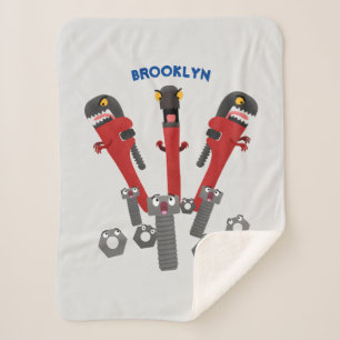 Cobertor Sherpa Ferramentas engraçadas de monstro de wrench