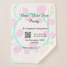 Festa de Ano Novo digitalize QR RSVP nome rosa azu