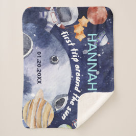 Cobertor Sherpa Festa de primeiro aniversario do Astronauta Outer 