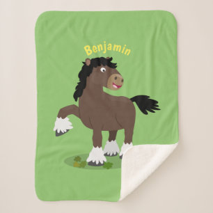 Cobertor Sherpa Figura de desenho animado de corte Clydesdale