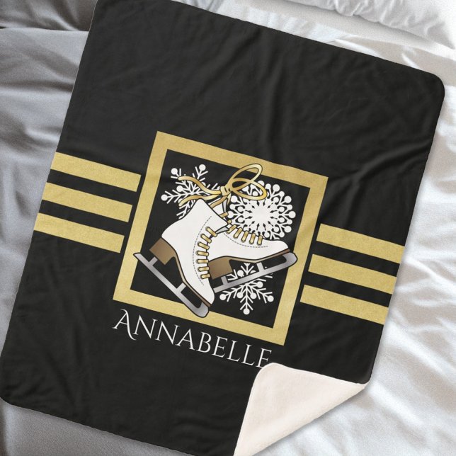 Cobertor Sherpa Figura Dourada Negra Rastreando/Rastreando Gelo (Criador carregado)