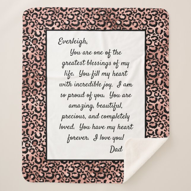 Cobertor Sherpa Filha Orgulhosa de Você (Frente)