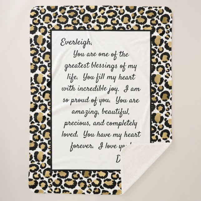 Cobertor Sherpa Filha Orgulhosa de Você (Frente)