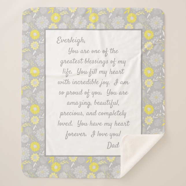 Cobertor Sherpa Filha Orgulhosa de Você (Frente)