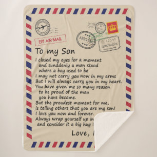 Cobertor Sherpa Filho presente   Carta Ao Meu Filho Amor Da Mãe
