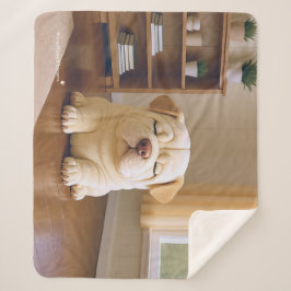 Cobertor Sherpa Filhote de Shar Pei - Serenidade Suave por WangWan