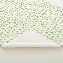 Cobertor Sherpa Filiais Vermelhos Amigados no creme - padrão perfe