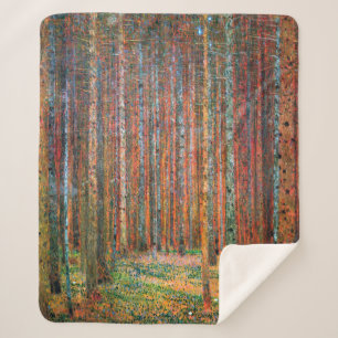 Cobertor Sherpa Fir Forest Gustav Klimt