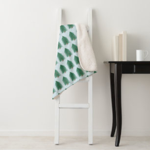 Cobertor Sherpa Fir Tree Forest