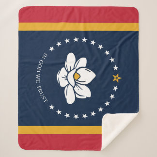Cobertor Sherpa Flag do Mississippi - New Magnolia Flag