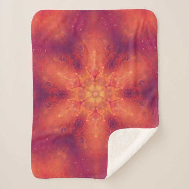 Cobertor Sherpa Flaming Fiery Phoenix Burning Snowflake (Frente)