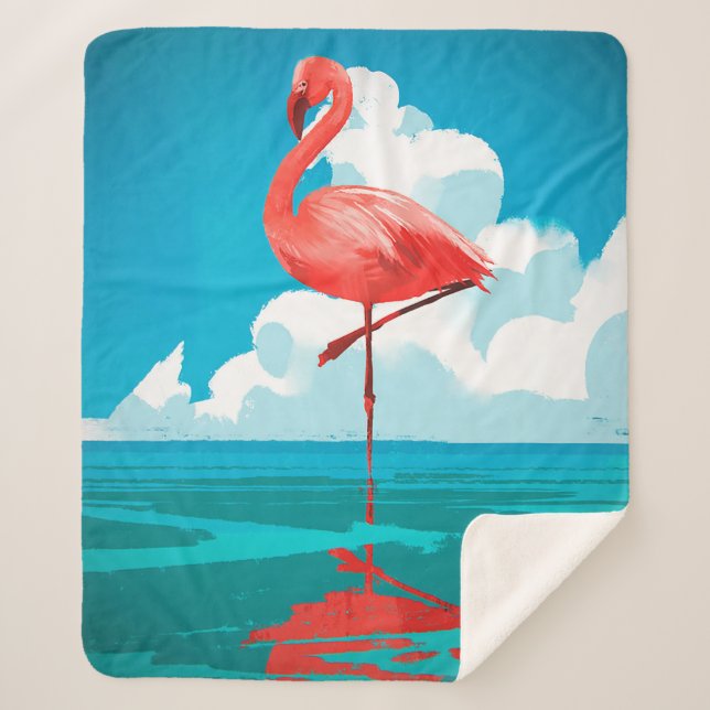 Cobertor Sherpa Flamingo (Frente)