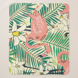 Cobertor Sherpa Flamingo Palm Folga: Vintagem Tropical