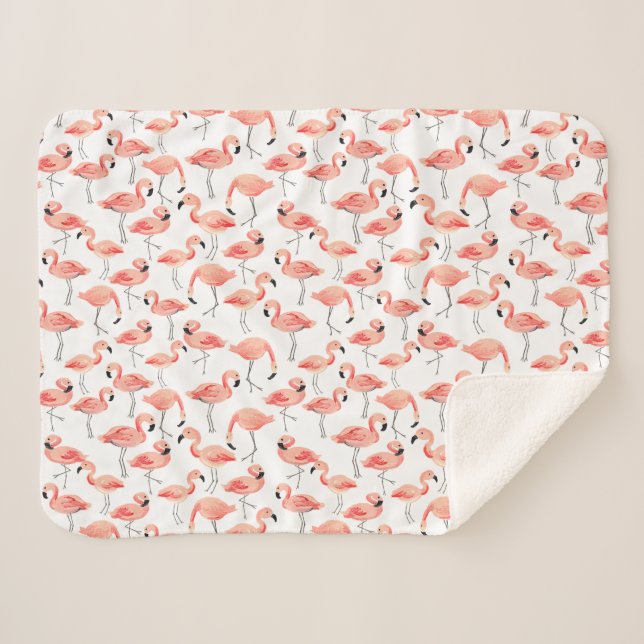 Cobertor Sherpa Flamingo Party Baby (Frente (Horizontal))