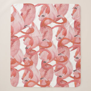 Cobertor Sherpa Flamingo Watercolor: Padrão Invisível