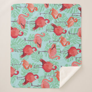 Cobertor Sherpa Flamingos Rosa: Padrão Exótico Sem Olhos.