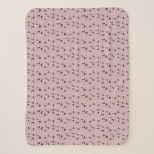 Cobertor Sherpa Flamingos Voadores Sherpa Blanket (Rosa Dusty)