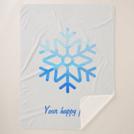 Cobertor Sherpa Floco de neve geométrico minimalista elegante azul