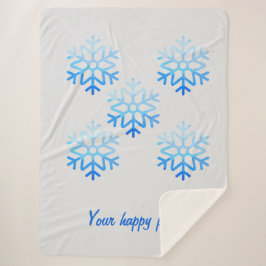 Cobertor Sherpa Floco de neve geométrico minimalista elegante azul