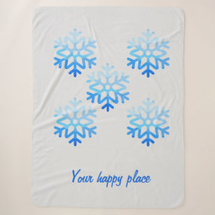Cobertor Sherpa Floco de neve geométrico minimalista elegante azul