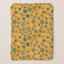 Flocos de Neve Antigos sobre Amarelo