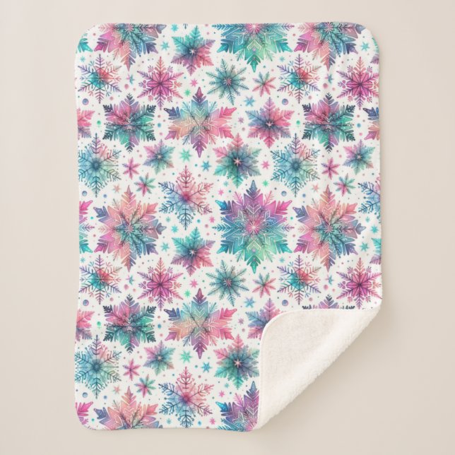 Cobertor Sherpa Flocos de Neve Cheios de Espírito (Frente)