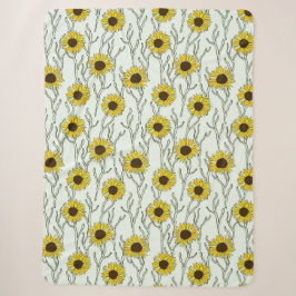 Cobertor Sherpa flor de cabeça de girassol