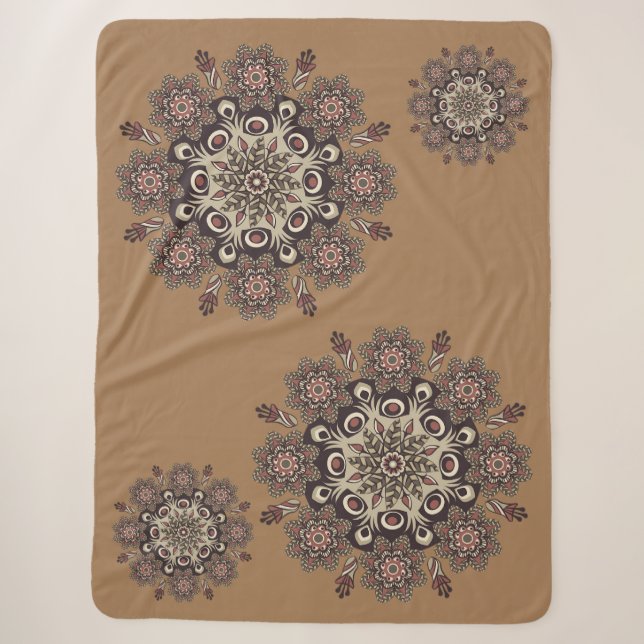 Cobertor Sherpa | Flor Mandela | Desdecorações em  (Frente)