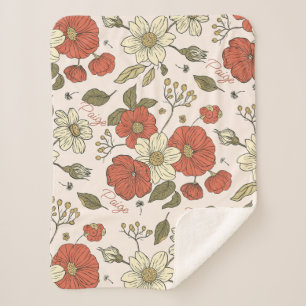 Cobertor Sherpa Flor selvagem, viveiro, Presente de Chá de fraldas