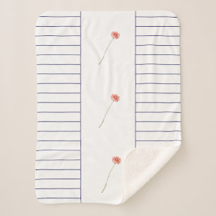 Cobertor Sherpa Flor Vermelho pálido Gerbera Flor Blue Strirow Lâm