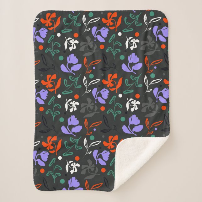 Cobertor Sherpa Flora Selvagem (Frente)