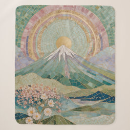 Cobertor Sherpa Floração Etérea: Mosaico Pastel do Vulcão na Prima