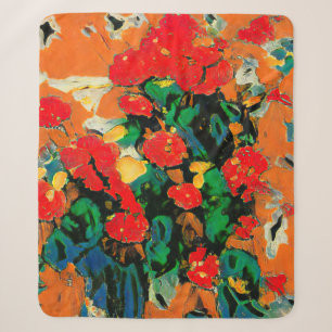 Cobertor Sherpa Floral abstraction based on the works of Van Gogh.