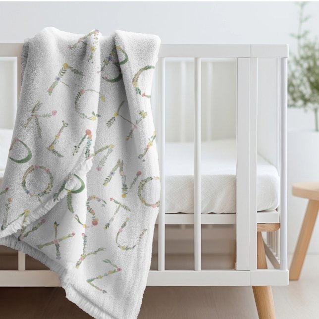 Cobertor Sherpa Floral Alfabeto ABC Fleece Blanket (Criador carregado)