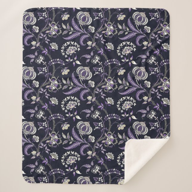 Cobertor Sherpa Floral "Avó" de Lewis Day (Frente)