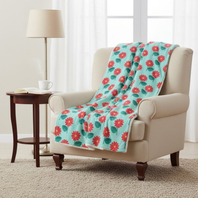 Cobertor Sherpa floral brilhante (Criador carregado)