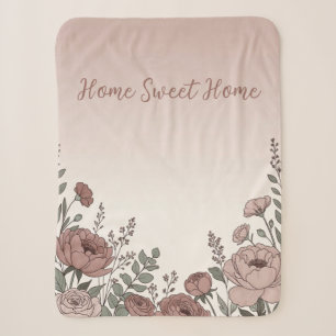 Cobertor Sherpa Floral Casa Doce Lar
