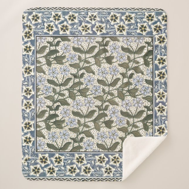 Cobertor Sherpa Floral Elegante Bonito da Flor de Verão (Frente)