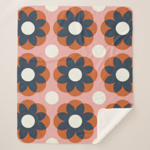 Cobertor Sherpa Floral escandinavo: Design de colheita sem costura