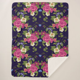 Cobertor Sherpa Floral estético