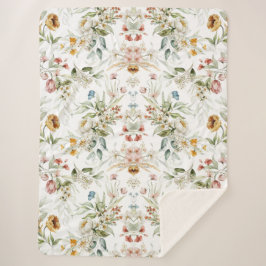 Cobertor Sherpa Floral estético