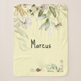 Cobertor Sherpa Floral Menino para Berço/Carrinho