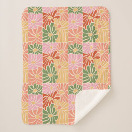 Cobertor Sherpa Floral Retro Groovy 