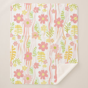Cobertor Sherpa Floral Retro Pastel (3)