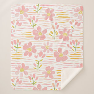 Cobertor Sherpa Floral Retro Pastel (6)
