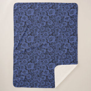 Cobertor Sherpa Floral Rosa Azul Aconchegante