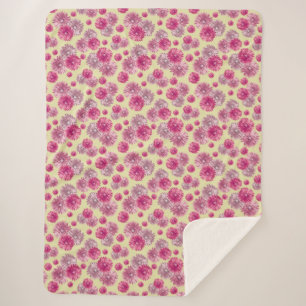 Cobertor Sherpa Floral Rosa Bonito Para Ela