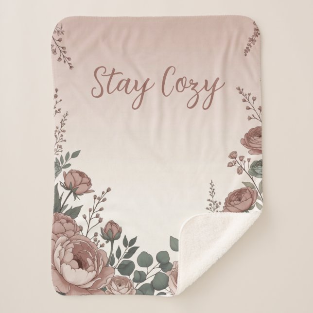 Cobertor Sherpa Floral Stay Cozy (Frente)