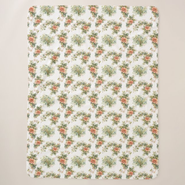 Cobertor Sherpa Florale-Kuscheldecke – Sanfte Herbstblume (Frente)